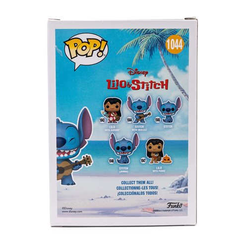 Lilo & Stitch Stitch with Ukulele Diamond Glitter Funko Pop! Vinyl Figure #1044 - Entertainment Earth Exclusive