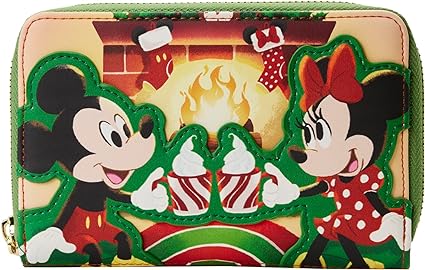 Mickey Mouse and Minnie Mouse Fireplace Zip-Around Wallet