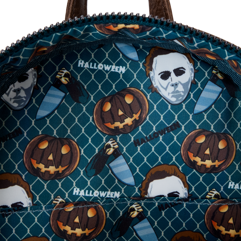 Halloween Michael Myers Pumpkin Glow Mini Backpack With Coin Bag