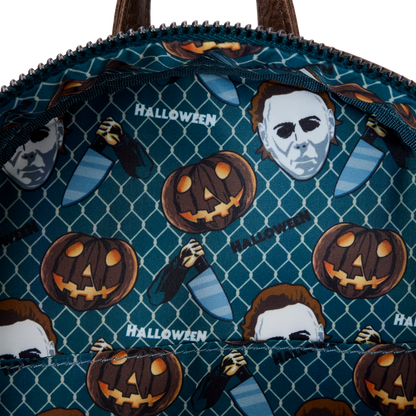 Halloween Michael Myers Pumpkin Glow Mini Backpack With Coin Bag